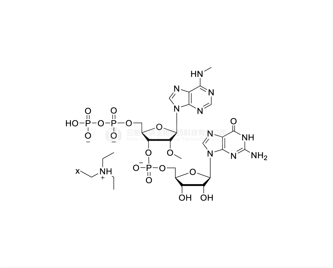 (2'OMe-5'pp-m6A)pG TEA Salt